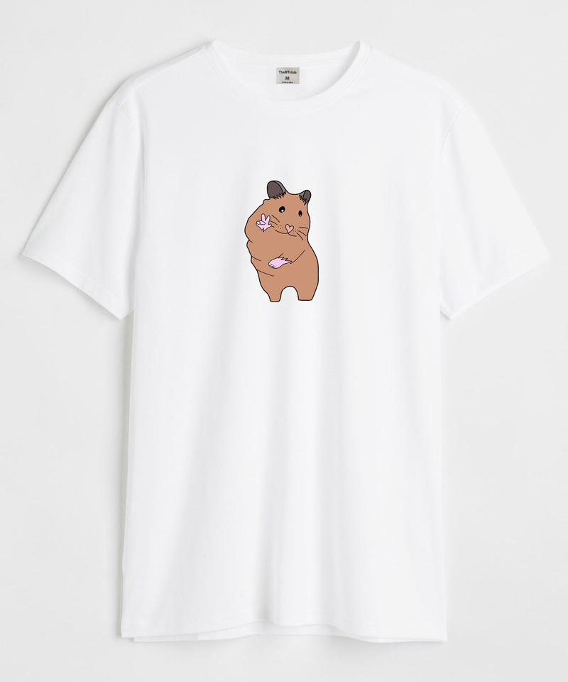 Dancing Hamster - Round Neck T-shirt