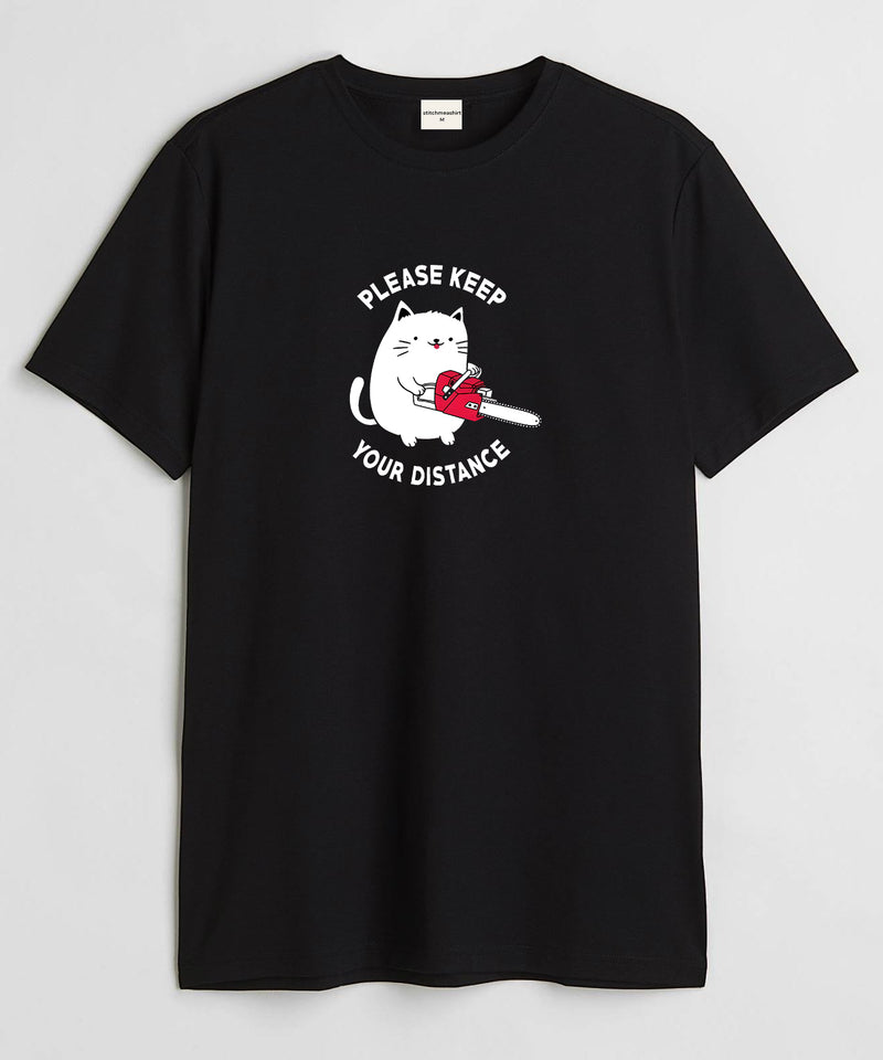 Please keep your distance - Round Neck T-shirt