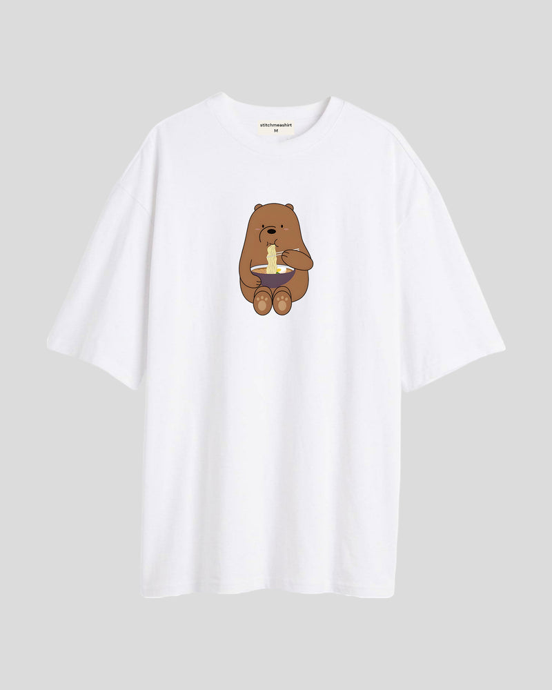 Noodle eating bear - Oversized T-shirt