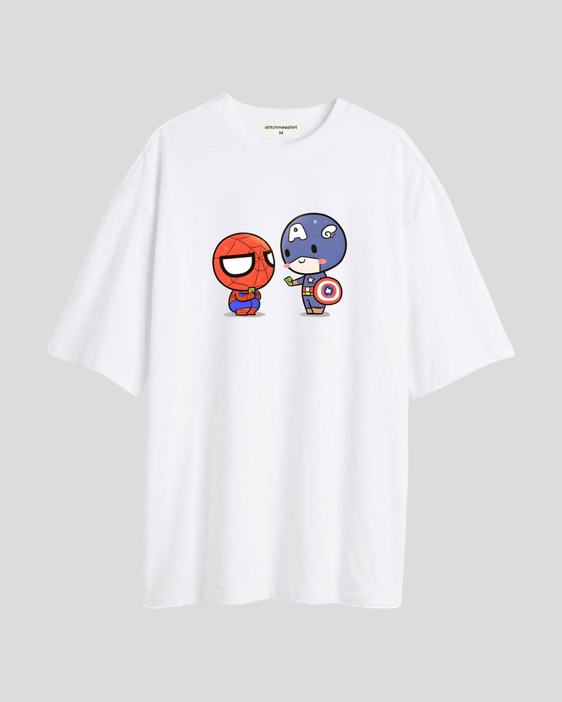 Spidey and captain - Oversized T-shirt