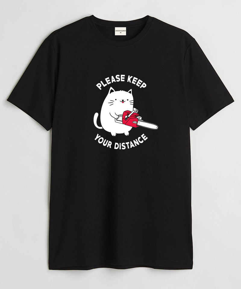 Please keep your distance - Round Neck T-shirt