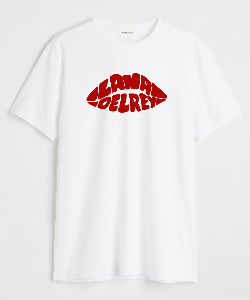 Lana del rey lip art - Round Neck T-shirt