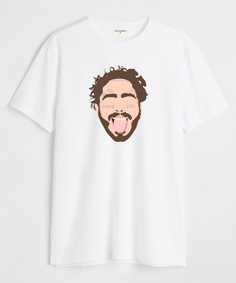 Post Malone art - Round Neck T-shirt