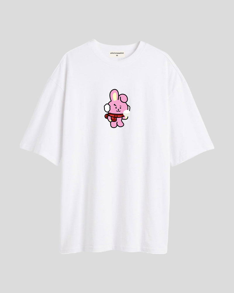 Snow fight rabbit - Oversized T-shirt